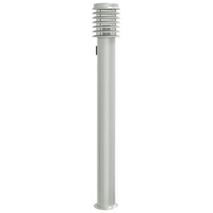 vidaXL Lampă de podea de exterior cu priză, argintiu, 110cm, oțel inox