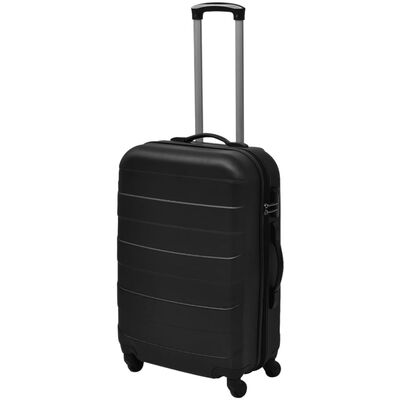 vidaXL Set valize rigide, negru, 3 buc., 45,5/55/66 cm