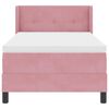 vidaXL Pat cu arcuri cu saltea cu headboard Roz 200 x 80 cm Poliester