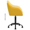 vidaXL Scaun de bucătărie pivotant, galben, catifea
