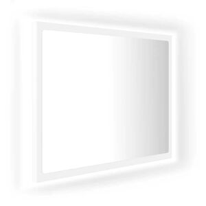 vidaXL Oglindă de baie cu LED, alb, 60x8,5x37 cm, acril