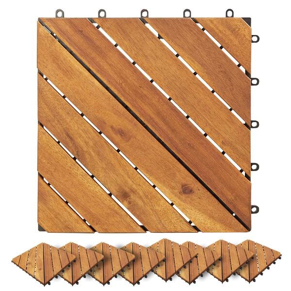vidaXL Plăci pentru Deck 10 pcs Maro 30 x 30 cm Lemn de Acacia