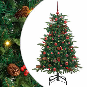 vidaXL Brad de Crăciun artificial Verde 150 cm PVC și metal și plastic