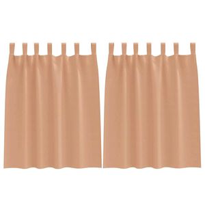 vidaXL Perdele Opaque cu Inel 2 pcs Maro deschis 140 x 140 cm