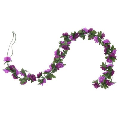 vidaXL Ghirlande de flori artificiale, 6 buc., violet deschis, 240 cm
