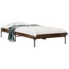 vidaXL Cadru de pat, stejar fumuriu 100x200 cm lemn prelucrat și metal