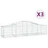 vidaXL Coșuri gabion arcuite 3 buc, 200x50x40/60 cm, fier galvanizat