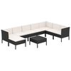 vidaXL Set mobilier de grădină cu perne, 9 piese, negru, poliratan