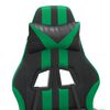 vidaXL Scaun de gaming cu suport picioare negru/verde, piele ecologică
