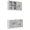 vidaXL Unitate de bucătărie LUCCA 4 pcs Gri Beton Lemn prelucrat