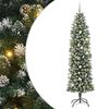 vidaXL Copac Artificial Slăb de Crăciun cu 300 LED Verde și alb 240 cm