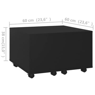 vidaXL Măsuță de cafea, negru, 60x60x38 cm, PAL