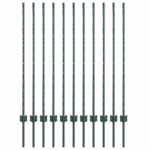 vidaXL St&acirc;lp de gard &icirc;ncorporat 11 buc. Verde 160 cm