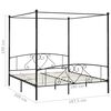 vidaXL Cadru de pat cu baldachin, negru, 180 x 200 cm, metal