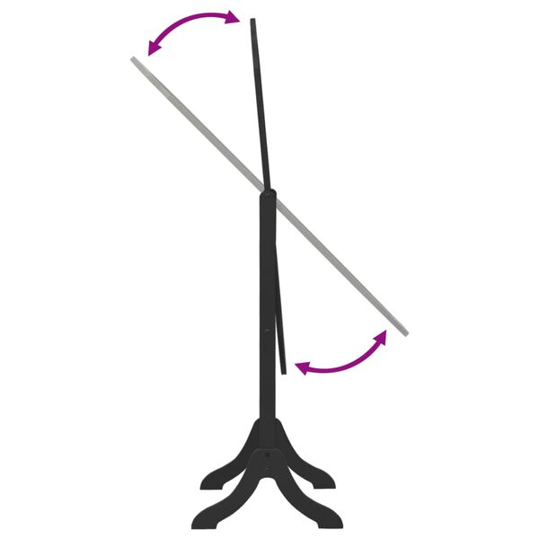 vidaXL Oglindă independentă, negru, 45,5x47,5x160 cm, lemn compozit