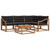 vidaXL Set de canapele de exterior 5 buc. 4-Locuri Natural și Negru