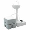 vidaXL Set de Toaletă pentru Camping 2 buc. Gri 50,5 x 33 x 103 cm