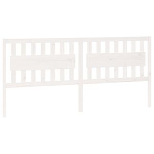 vidaXL Tăblie de pat, alb, 205,5x4x100 cm, lemn masiv de pin