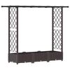 vidaXL Pat Ridicat cu Trellis și Acoperiș Maro 164 x 40 x 121 cm PP