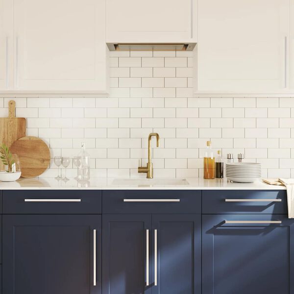 vidaXL M&acirc;nere de dulap, 5 buc., argintiu, 320 mm, oțel inoxidabil