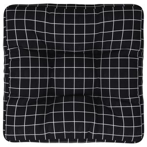 vidaXL Pernă de paleți, negru, carouri, 50x50x12 cm, textil