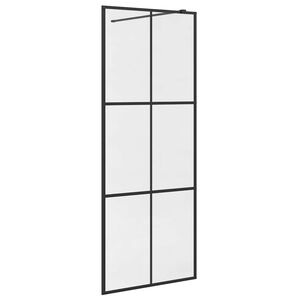 vidaXL Paravan de duș walk-in negru 80x195 cm sticlă ESG transparentă