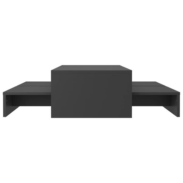 vidaXL Set de măsuțe de cafea suprapuse, gri, 100x100x26,5 cm