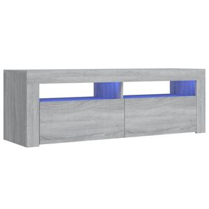 vidaXL Comodă TV cu lumini LED, gri sonoma, 120x35x40 cm