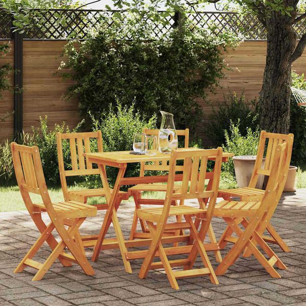vidaXL Scaun pentru Grădină 6 pcs Ulei Natural 40 x 42 x 85 cm