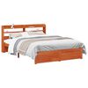 vidaXL Cadru de pat cu headboard Maroniu cerat Lemn de pin masiv