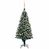 vidaXL Brad Crăciun artificial cu LED-uri/globuri/conuri pin, 180 cm