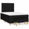 vidaXL Pat box spring cu saltea, negru, 120x200 cm, textil