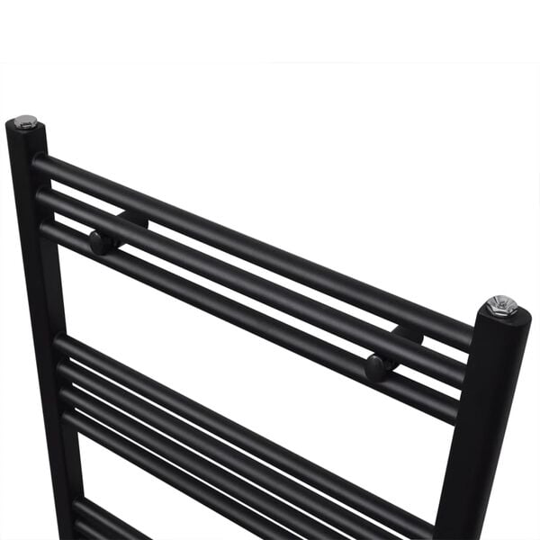 Radiator port-prosop &icirc;ncălzire centrală baie drept, negru, 600x1160 mm