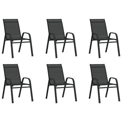 vidaXL Set de servit masa pentru grădină, 7 piese, negru