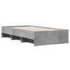 vidaXL Cadru de pat, gri beton, 100x200 cm, lemn prelucrat