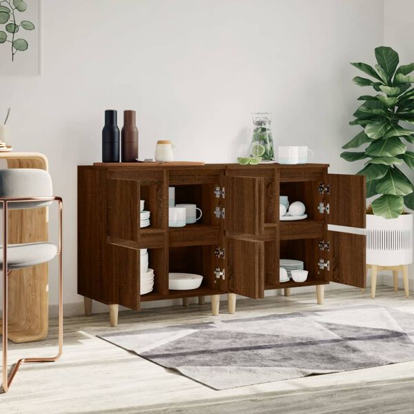 vidaXL Dulapuri, 2 buc, stejar maro, 60x35x70 cm, lemn prelucrat