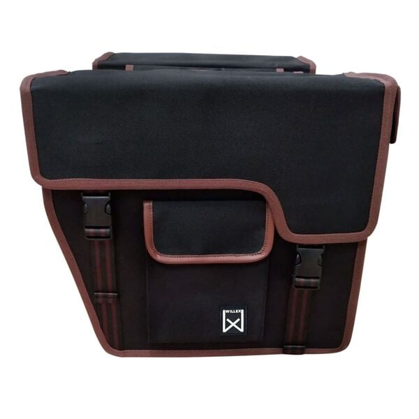 Willex Geantă dublă pentru bicicletă cu buzunar frontal, 33 L, negru