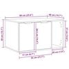 vidaXL Cutie litieră pisici sonoma gri 60x40x40 cm lemn prelucrat