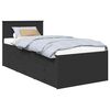 vidaXL Daybed cu sertar cu headboard Negru 90 x 190 cm Lemn compozit
