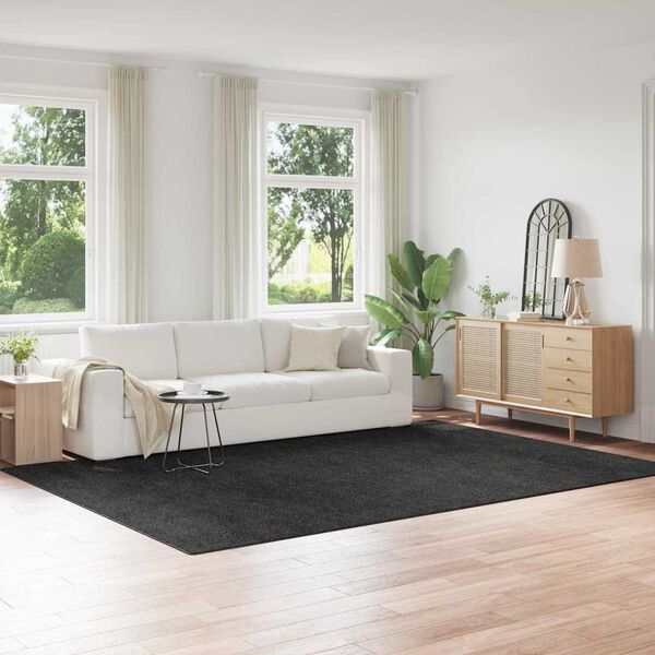 vidaXL Covor Shaggy Antiderapant Gri &icirc;nchis 240 x 340 cm PP