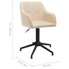 vidaXL Scaun de bucătărie pivotant, crem, material textil