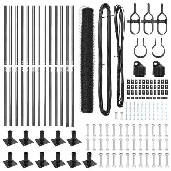 vidaXL St&acirc;lp de gard. Gri 25 x 0,8 m (plasă de 36 mm) Oțel și PVC