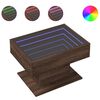 vidaXL Măsuță de cafea cu LED stejar maro 70x50x45 cm lemn prelucrat