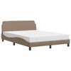 vidaXL Pat cu saltea, Dover, cappuccino, 120x200cm piele ecologică