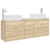 vidaXL Set dulap baie 3 buc. Stejar Sonoma 136 x 35 x 80 cm