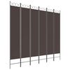 vidaXL Paravan de cameră cu 6 panouri, maro, 240x220 cm, textil