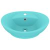 vidaXL Chiuvetă lux preaplin verde deschis mat 58,5x39cm ceramică oval