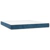 vidaXL Pat box spring cu saltea, albastru &icirc;nchis, 90x200 cm, catifea