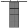 vidaXL Ușă glisantă cu set feronerie neagră 76x205cm sticlă securizată