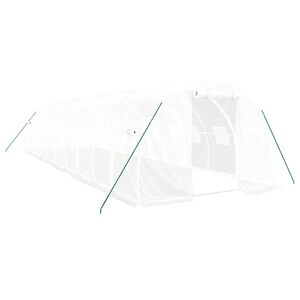 vidaXL Seră cu cadru din oțel, alb, 30 m&sup2;, 10x3x2 m